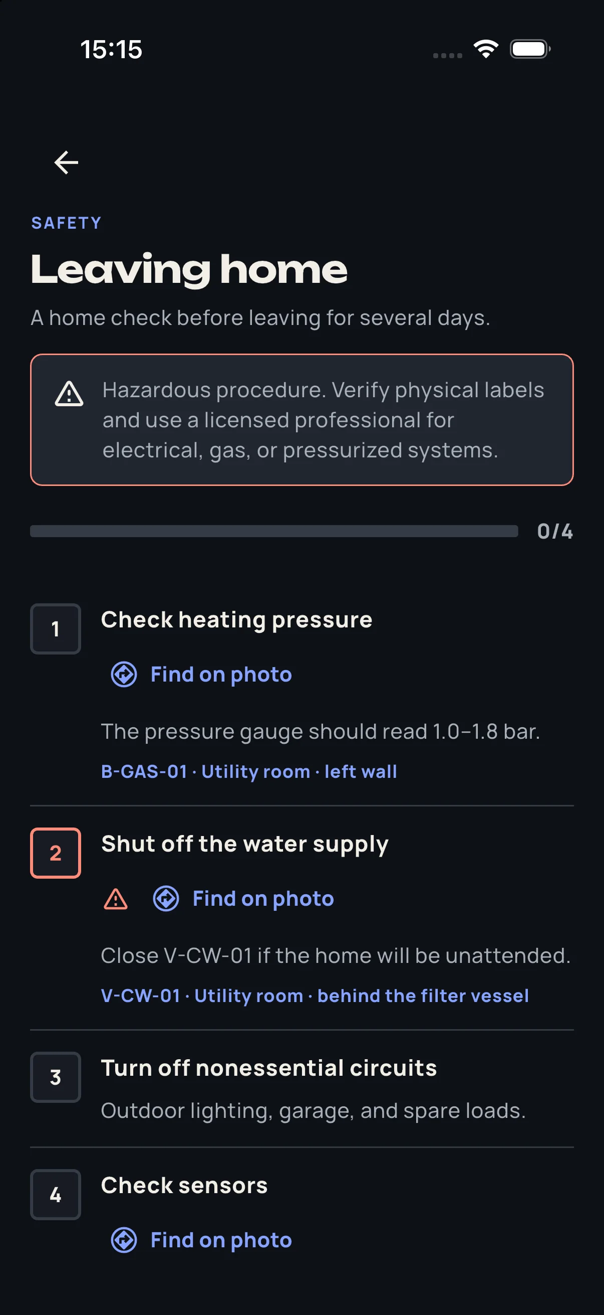 HouseOps leaving-home safety checklist